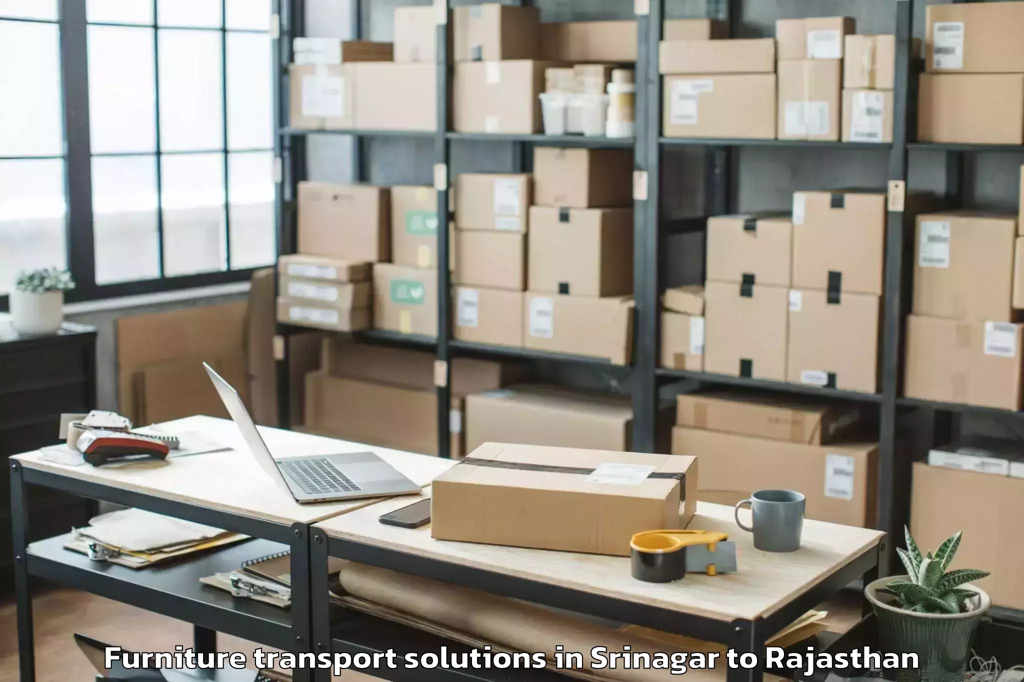 Book Your Srinagar to Sheoganj Furniture Transport Solutions Today